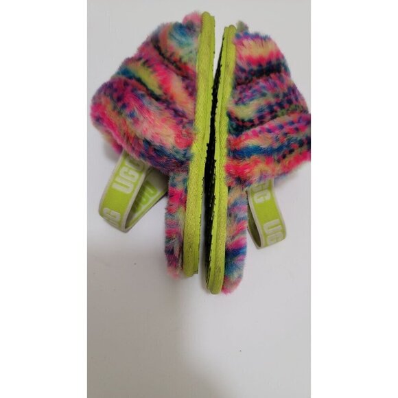 Colorful Ugg Kids Fluffy Rainbow Sandals Size 10 - Picture 6 of 9